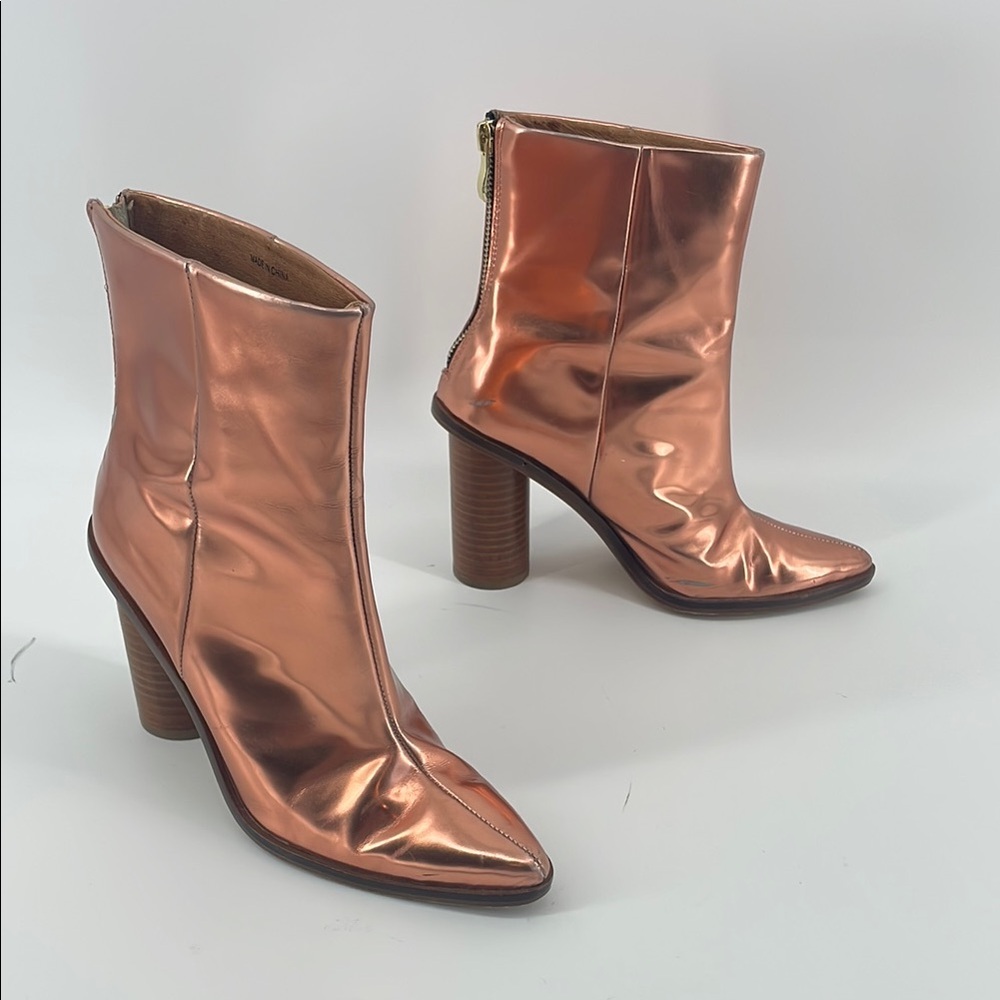 Martha David Bronze Metallic Heeled Booties 37 S23